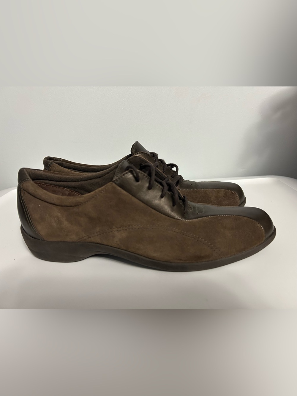 Munro Brown Suede and Leather Derby Shoes